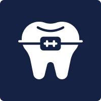 Tooth with braces icon