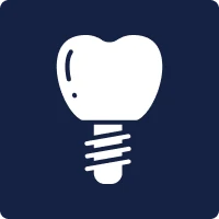 White dental implant graphic design