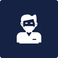 Doctor icon with mask on navy background
