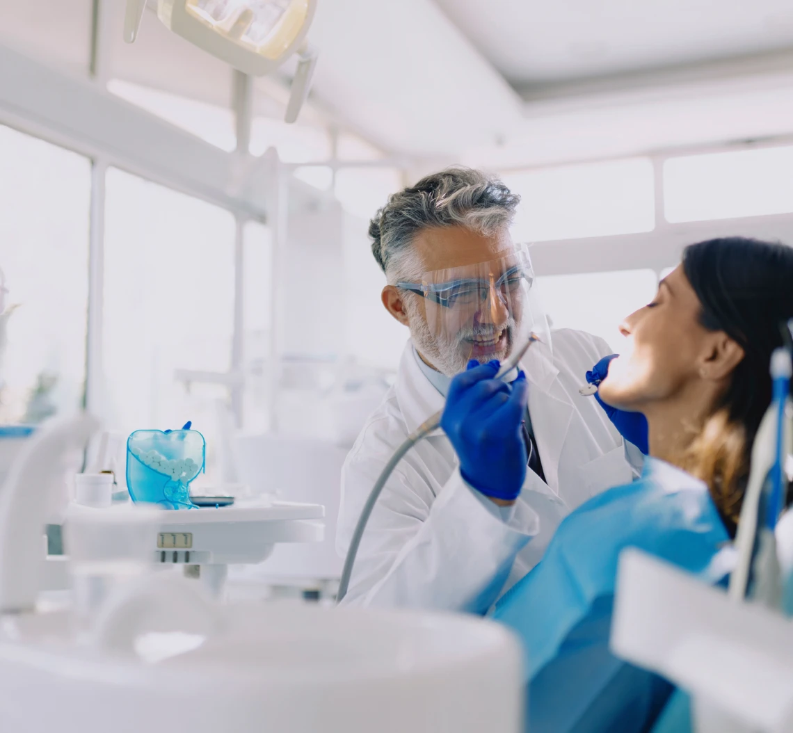 Dental check-up in progress.