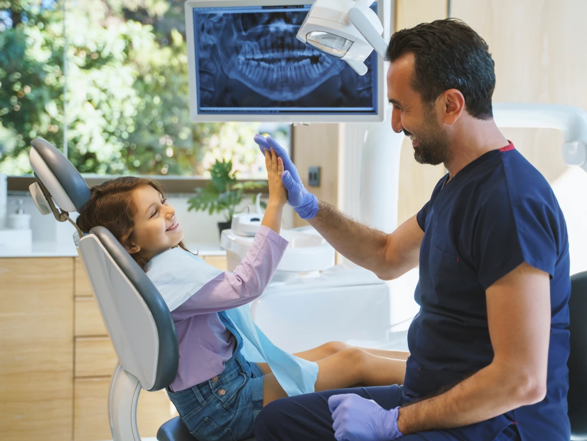 Happy dental visit for young patient