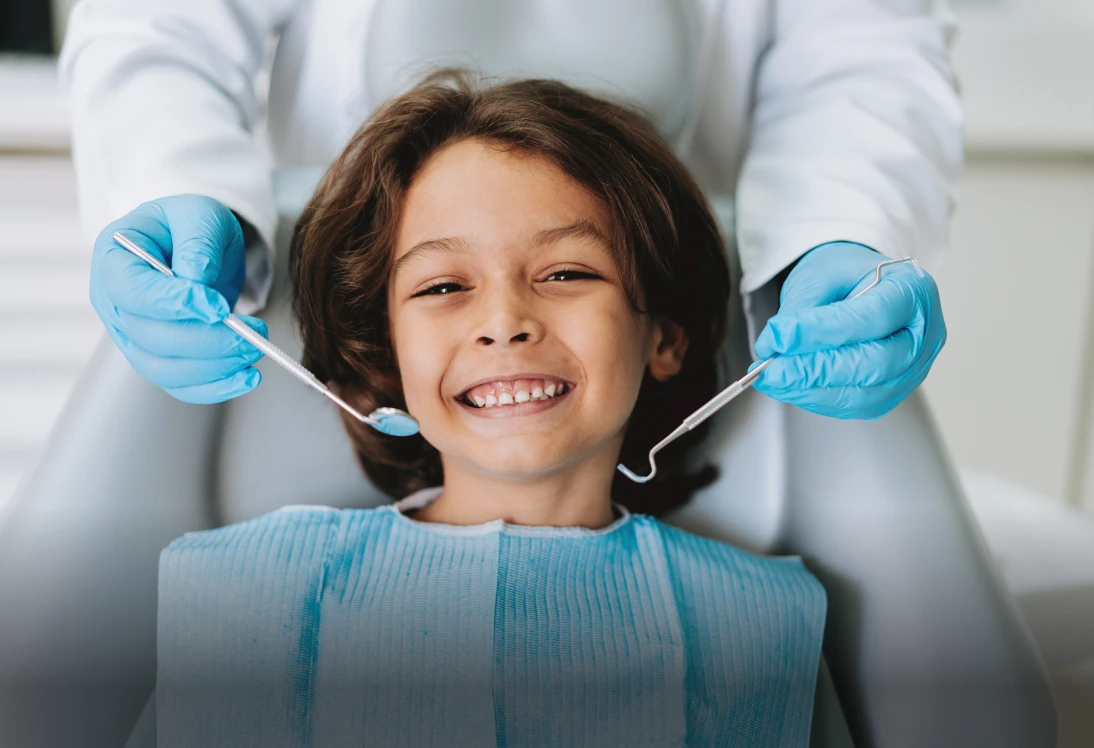 Happy child at dental check-up